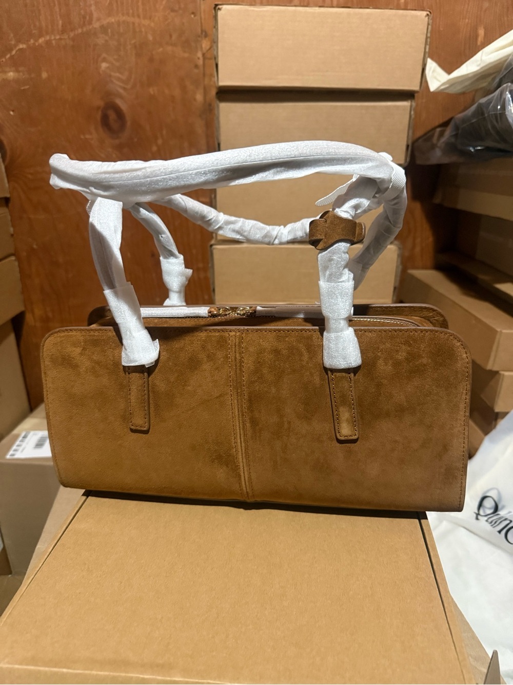 NWT Quince Bea Suede Shoulder Bag - Whiskey